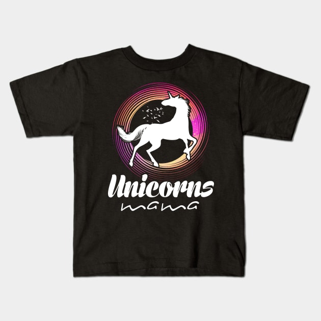 Unicorn Mama Kids T-Shirt by Imutobi